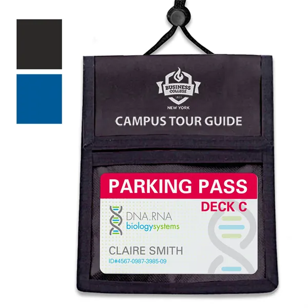 Custom Multi-Pocket Credential Wallets with Black Trim - Custom Multi-Pocket Credential Wallets with Black Trim - Image 0 of 3