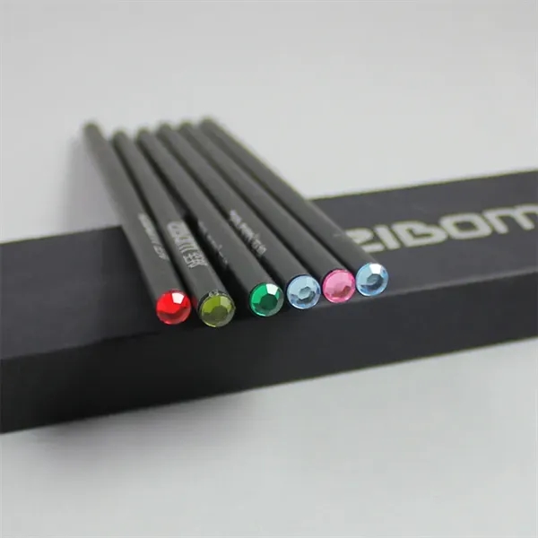 Black Wood Pencil With Diamond - Black Wood Pencil With Diamond - Image 1 of 3