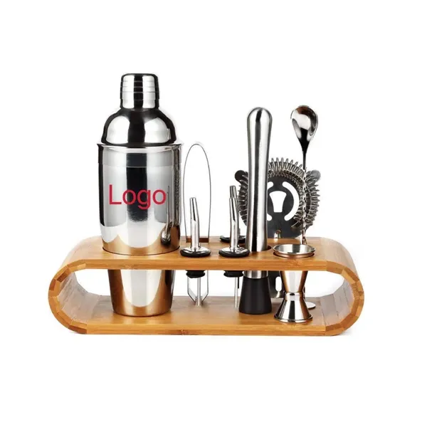 10-Piece bartender Tool with Stand Cocktail Maker Shaker set - 10-Piece bartender Tool with Stand Cocktail Maker Shaker set - Image 0 of 4