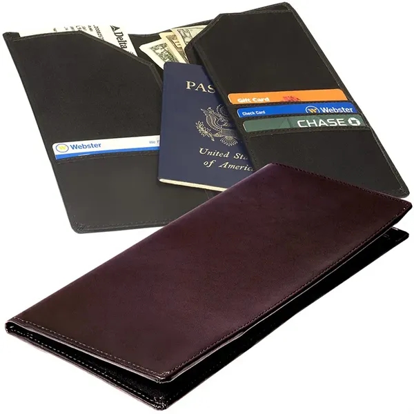 passport Holder wallet purse cow Leather card ticket bill pocket bag