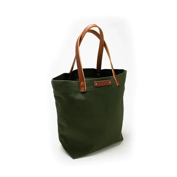 Canvas and Leather Market Tote. USA Made. Logo or Monogram. - Canvas and Leather Market Tote. USA Made. Logo or Monogram. - Image 7 of 13