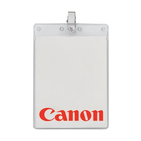 4" x 6" Printed Large Vertical Vinyl Pouch with Bulldog Clip