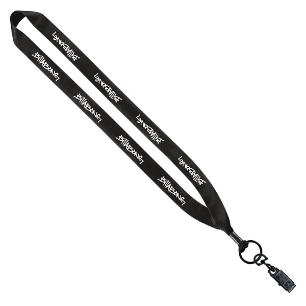 3/4" Polyester Lanyard with Metal Crimp & Bulldog Clip