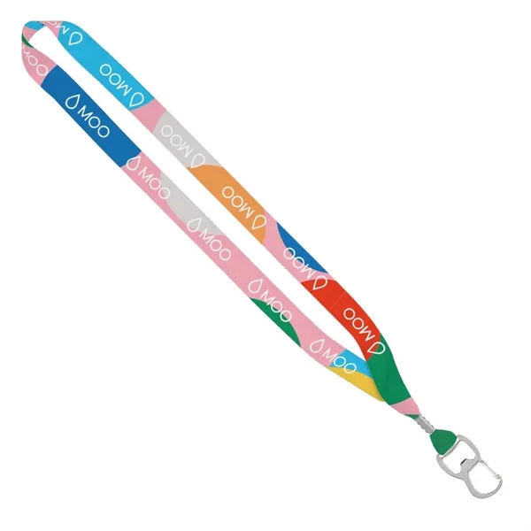 3/4" Dye-Sublimated Lanyard with Silver Tone Metal Crimp & S