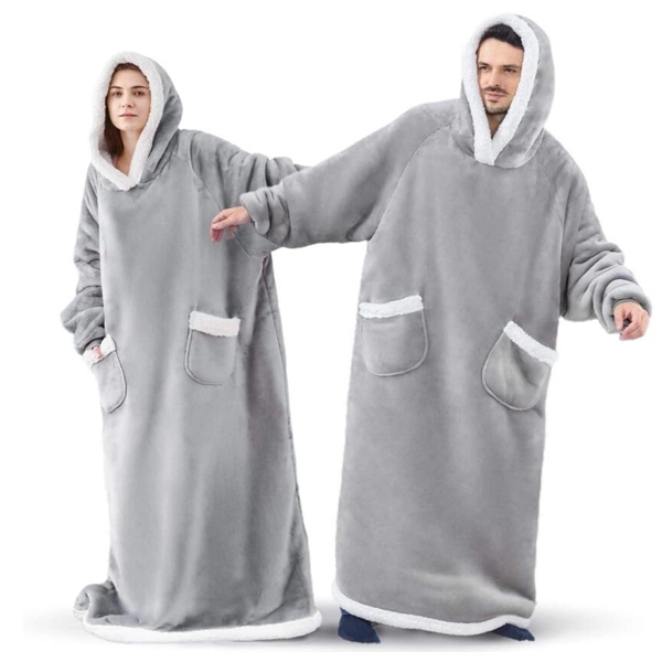 Oversized  Wearable Blanket Hoodie for Women Men - Oversized  Wearable Blanket Hoodie for Women Men - Image 4 of 7