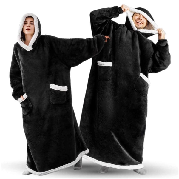 Oversized  Wearable Blanket Hoodie for Women Men - Oversized  Wearable Blanket Hoodie for Women Men - Image 5 of 7