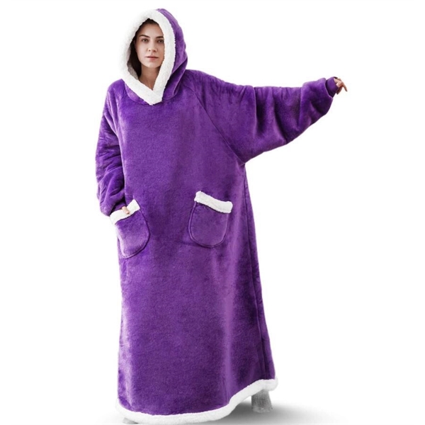Oversized  Wearable Blanket Hoodie for Women Men - Oversized  Wearable Blanket Hoodie for Women Men - Image 6 of 7