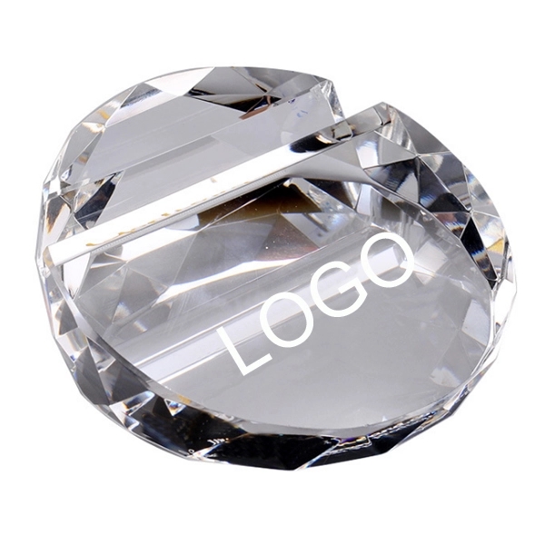 Round Crystal Paperweight Card Holder - Round Crystal Paperweight Card Holder - Image 5 of 6
