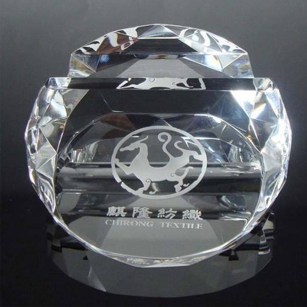 Round Crystal Paperweight Card Holder - Round Crystal Paperweight Card Holder - Image 4 of 6