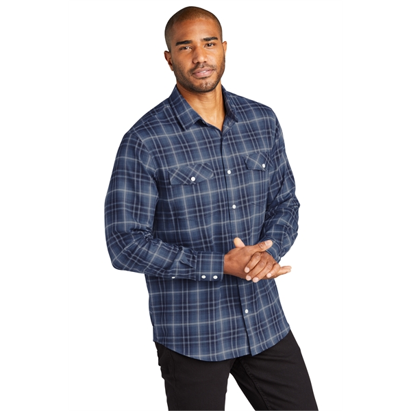 Port Authority Long Sleeve Ombre Plaid Shirt - Port Authority Long Sleeve Ombre Plaid Shirt - Image 4 of 12