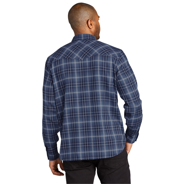 Port Authority Long Sleeve Ombre Plaid Shirt - Port Authority Long Sleeve Ombre Plaid Shirt - Image 5 of 12