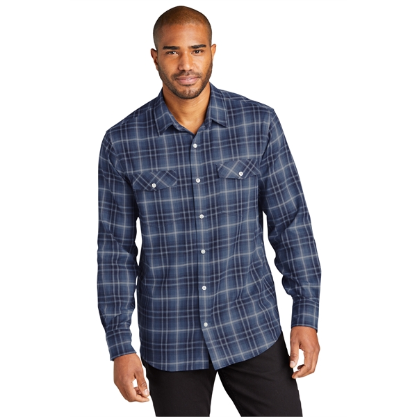 Port Authority Long Sleeve Ombre Plaid Shirt - Port Authority Long Sleeve Ombre Plaid Shirt - Image 6 of 12