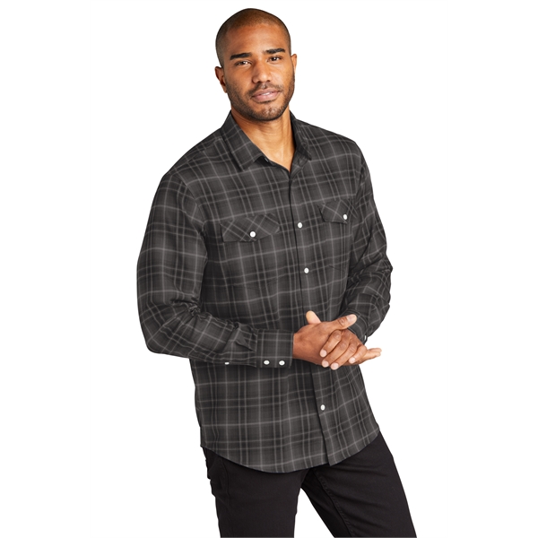 Port Authority Long Sleeve Ombre Plaid Shirt - Port Authority Long Sleeve Ombre Plaid Shirt - Image 8 of 12