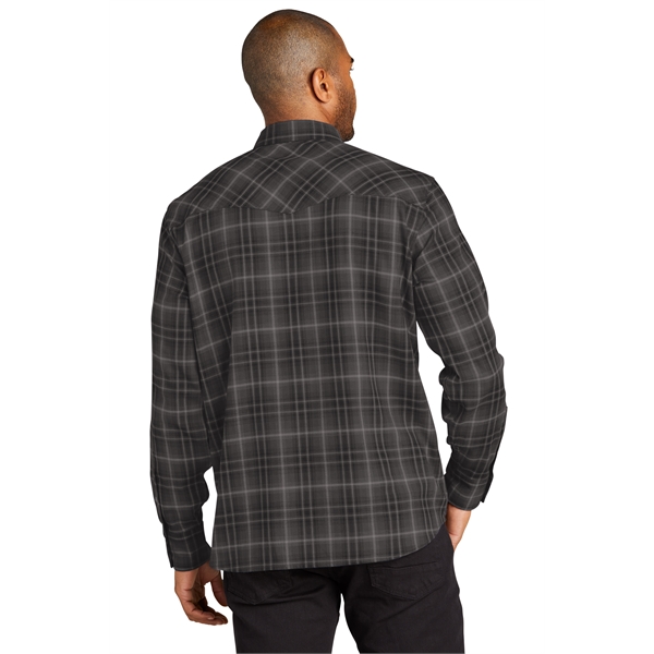 Port Authority Long Sleeve Ombre Plaid Shirt - Port Authority Long Sleeve Ombre Plaid Shirt - Image 9 of 12