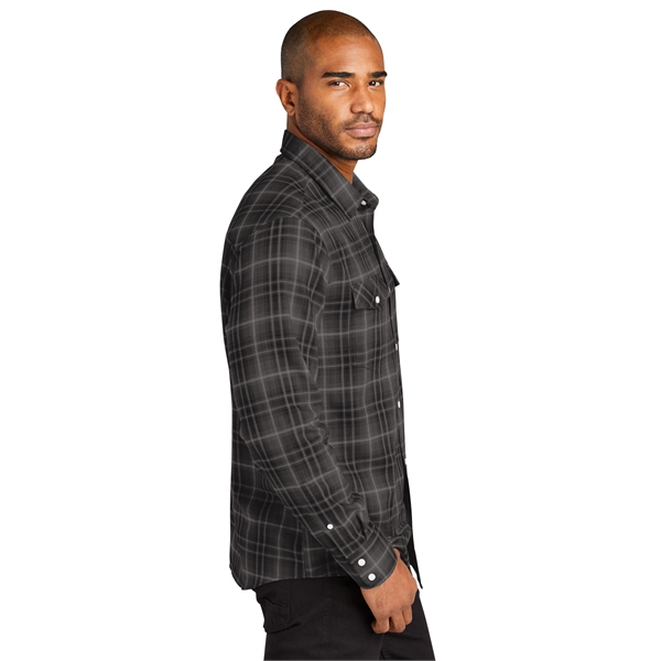 Port Authority Long Sleeve Ombre Plaid Shirt - Port Authority Long Sleeve Ombre Plaid Shirt - Image 11 of 12