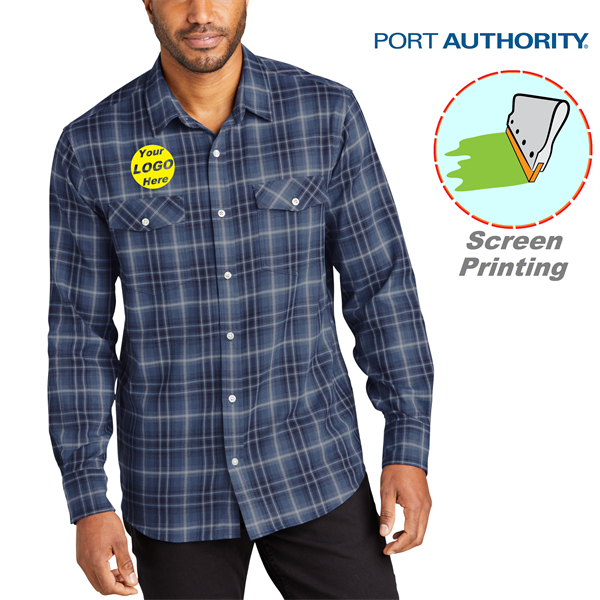 Port Authority Long Sleeve Ombre Plaid Shirt - Port Authority Long Sleeve Ombre Plaid Shirt - Image 0 of 12