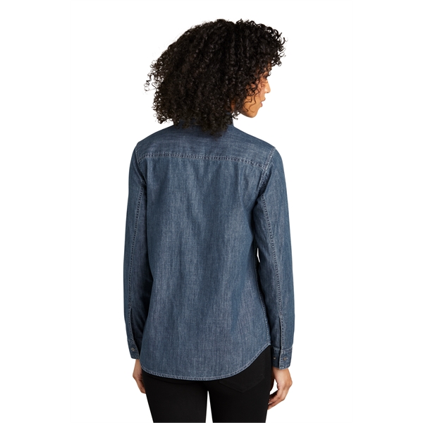 Port Authority Ladies Long Sleeve Perfect Denim Shirt 5.4 oz - Port Authority Ladies Long Sleeve Perfect Denim Shirt 5.4 oz - Image 5 of 9