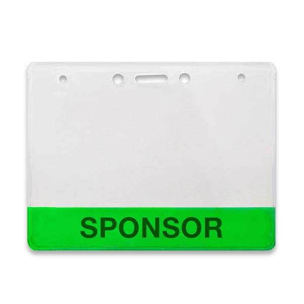 Horizontal Vinyl Badge Holders with Translucent Color Bar - Horizontal Vinyl Badge Holders with Translucent Color Bar - Image 1 of 7