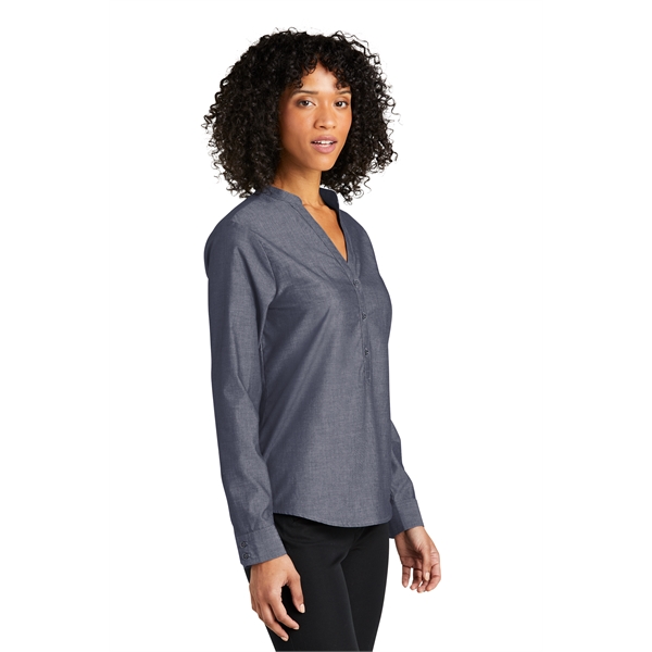Port Authority Ladies Long Sleeve Chambray Easy Care Shirts - Port Authority Ladies Long Sleeve Chambray Easy Care Shirts - Image 9 of 13