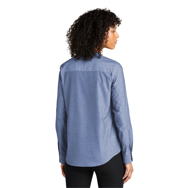 Port Authority Ladies Long Sleeve Chambray Easy Care Shirts - Port Authority Ladies Long Sleeve Chambray Easy Care Shirts - Image 6 of 13