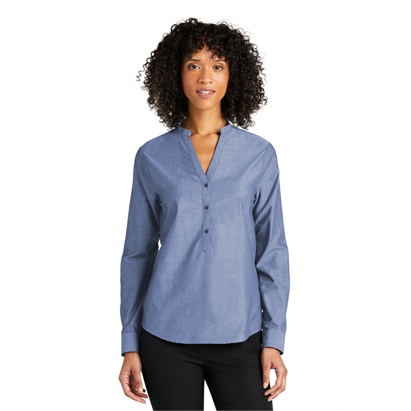 Port Authority Ladies Long Sleeve Chambray Easy Care Shirts - Port Authority Ladies Long Sleeve Chambray Easy Care Shirts - Image 7 of 13