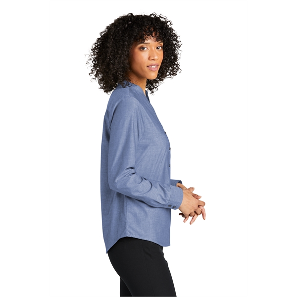 Port Authority Ladies Long Sleeve Chambray Easy Care Shirts - Port Authority Ladies Long Sleeve Chambray Easy Care Shirts - Image 8 of 13