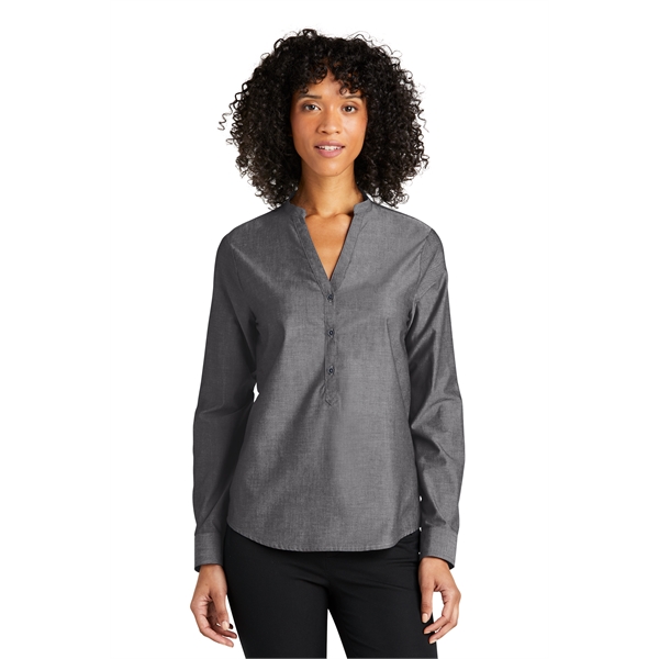 Port Authority Ladies Long Sleeve Chambray Easy Care Shirts - Port Authority Ladies Long Sleeve Chambray Easy Care Shirts - Image 12 of 13