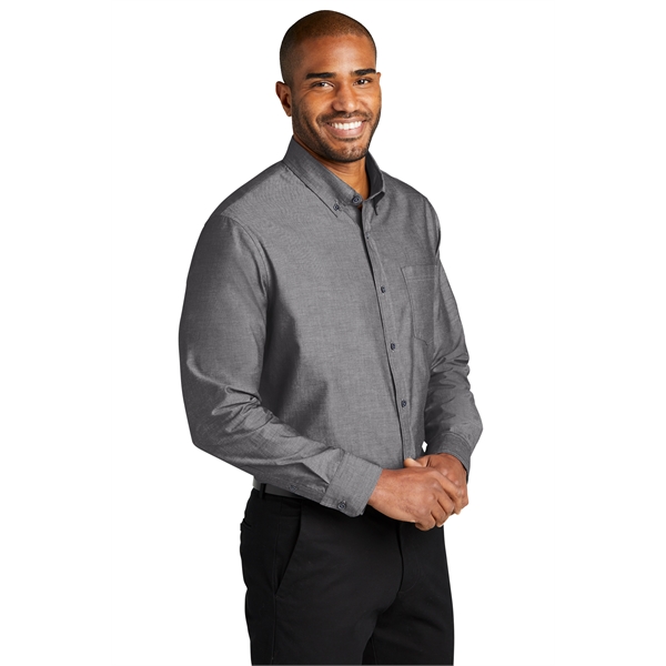 Port Authority Long Sleeve Chambray Easy Care Shirts 2.9 oz. - Port Authority Long Sleeve Chambray Easy Care Shirts 2.9 oz. - Image 3 of 12
