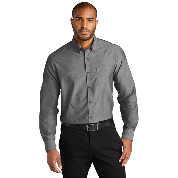 Port Authority Long Sleeve Chambray Easy Care Shirts 2.9 oz. - Port Authority Long Sleeve Chambray Easy Care Shirts 2.9 oz. - Image 5 of 12