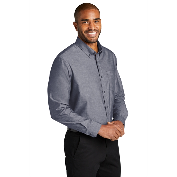 Port Authority Long Sleeve Chambray Easy Care Shirts 2.9 oz. - Port Authority Long Sleeve Chambray Easy Care Shirts 2.9 oz. - Image 7 of 12