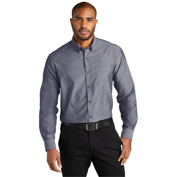 Port Authority Long Sleeve Chambray Easy Care Shirts 2.9 oz. - Port Authority Long Sleeve Chambray Easy Care Shirts 2.9 oz. - Image 9 of 12