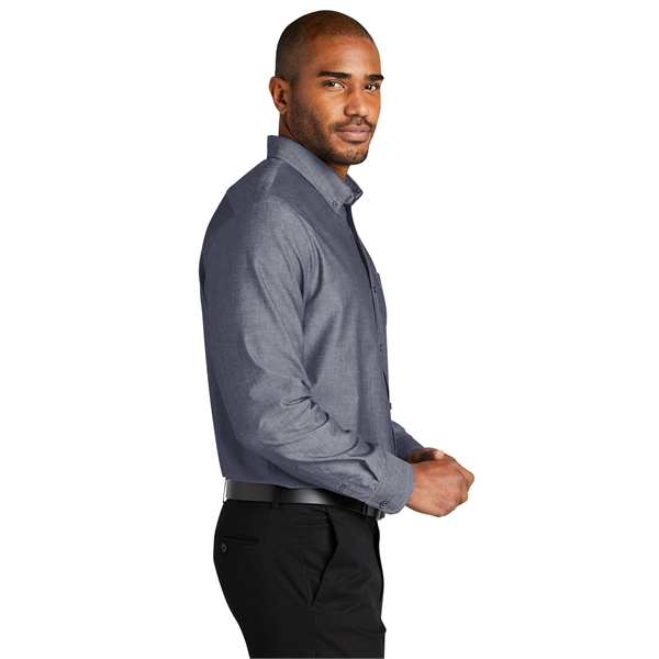 Port Authority Long Sleeve Chambray Easy Care Shirts 2.9 oz. - Port Authority Long Sleeve Chambray Easy Care Shirts 2.9 oz. - Image 10 of 12