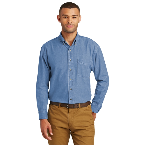 Port & Company Long Sleeve Value Denim Shirts w/ 6.5 oz. - Port & Company Long Sleeve Value Denim Shirts w/ 6.5 oz. - Image 2 of 7