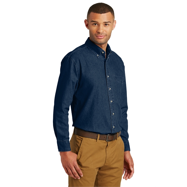 Port & Company Long Sleeve Value Denim Shirts w/ 6.5 oz. - Port & Company Long Sleeve Value Denim Shirts w/ 6.5 oz. - Image 4 of 7