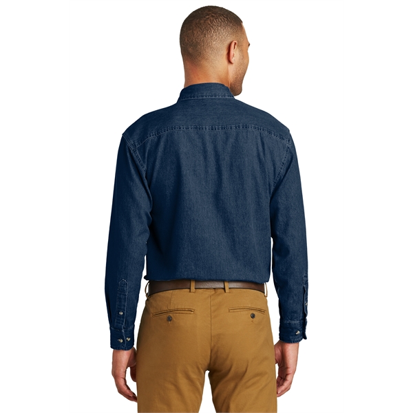 Port & Company Long Sleeve Value Denim Shirts w/ 6.5 oz. - Port & Company Long Sleeve Value Denim Shirts w/ 6.5 oz. - Image 5 of 7