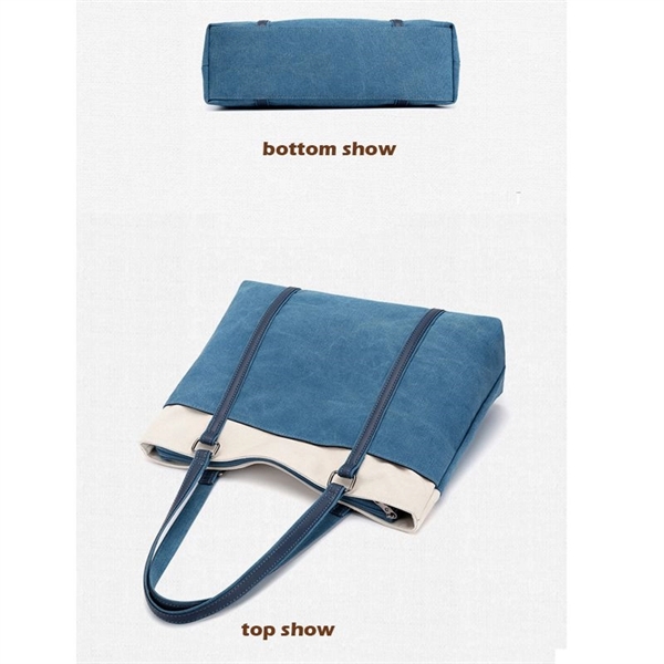 Women Tote Canvas BigCapacity Daily Shoulder bag - Women Tote Canvas BigCapacity Daily Shoulder bag - Image 9 of 18