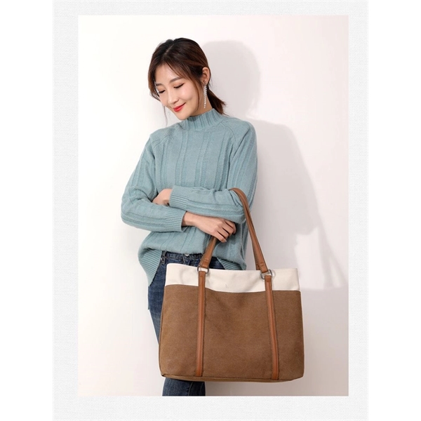 Women Tote Canvas BigCapacity Daily Shoulder bag - Women Tote Canvas BigCapacity Daily Shoulder bag - Image 17 of 18