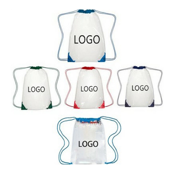 PVC Clear Drawstring Backpack Tote - PVC Clear Drawstring Backpack Tote - Image 1 of 1