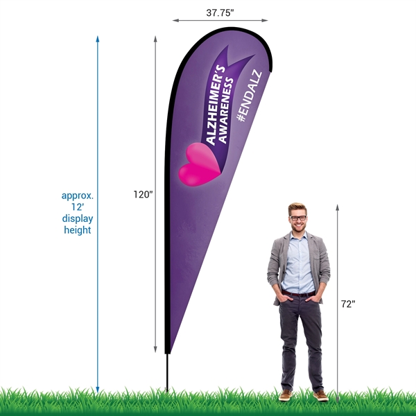 10' Digitally Printed Single Reverse Teardrop Banner - 10' Digitally Printed Single Reverse Teardrop Banner - Image 3 of 9
