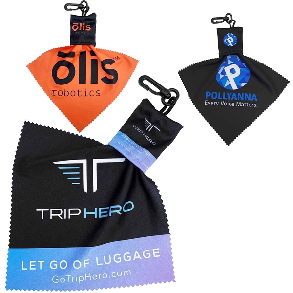 Microfiber Screen Cleaning Cloth in Pouch with Key Chain - Microfiber Screen Cleaning Cloth in Pouch with Key Chain - Image 0 of 5