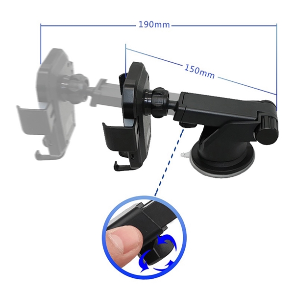 10W Wireless Charging Auto Clamping Car Charger Phone Mount - 10W Wireless Charging Auto Clamping Car Charger Phone Mount - Image 2 of 2