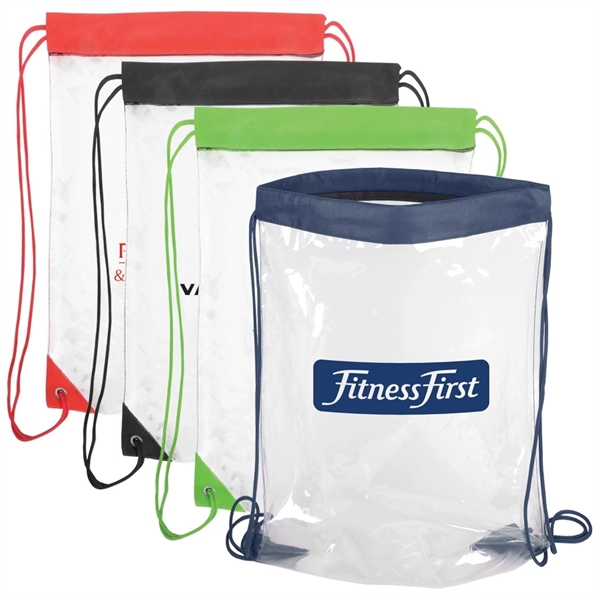 PVC Clear Drawstring Backpack Tote - PVC Clear Drawstring Backpack Tote - Image 0 of 1