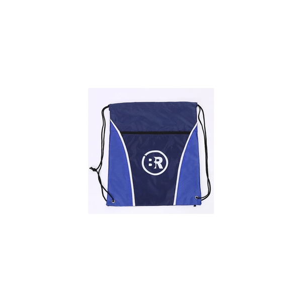2 Tone Zipper Drawstring Backpack - 2 Tone Zipper Drawstring Backpack - Image 1 of 1