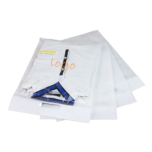 White Nonwoven Zipper Clothing Storage Bag Plum Grove