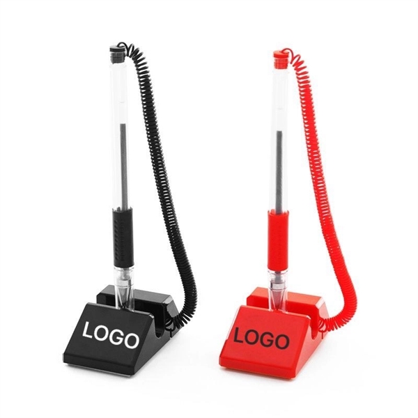 Custom Bank Counter Ballpoint Pen With Rectangle Stand - Custom Bank Counter Ballpoint Pen With Rectangle Stand - Image 0 of 4