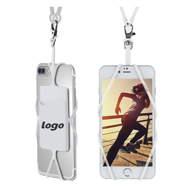 Silicone Phone Lanyard with Card Holder - Silicone Phone Lanyard with Card Holder - Image 0 of 6
