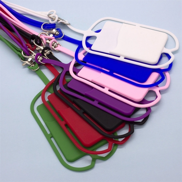 Silicone Phone Lanyard with Card Holder - Silicone Phone Lanyard with Card Holder - Image 3 of 6