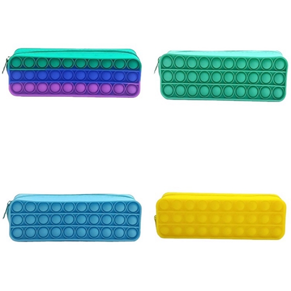 Square Shape Silicone Push Pop Bubble Toy Pencil Case - Square Shape Silicone Push Pop Bubble Toy Pencil Case - Image 7 of 8
