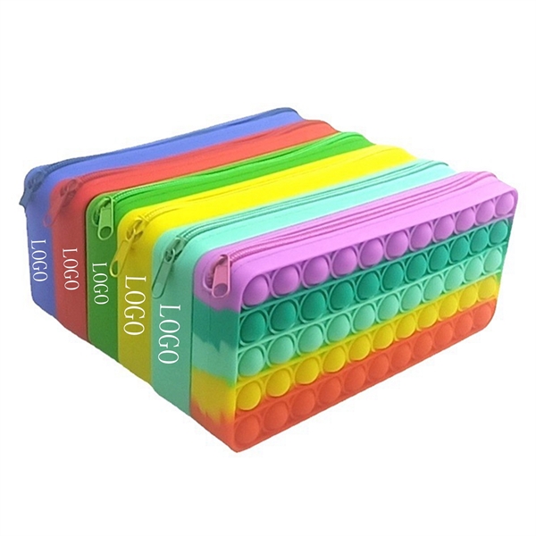 Large Capacity Square Push Pop Bubble Toy Pencil Case - Large Capacity Square Push Pop Bubble Toy Pencil Case - Image 0 of 6