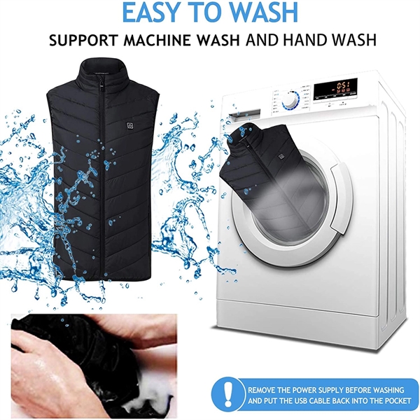 9 Heating Zones USB Unisex Heated Vest - 9 Heating Zones USB Unisex Heated Vest - Image 5 of 6